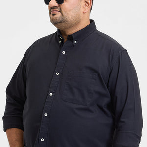 Black Button Down Regular Fit Shirt