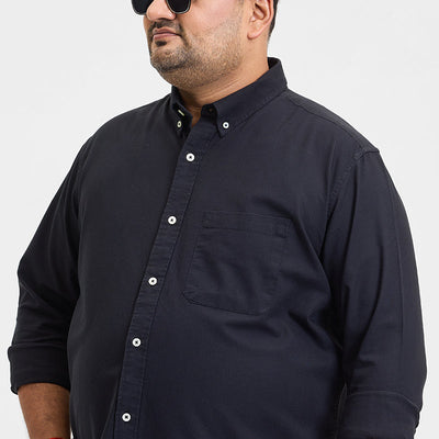 Black Button Down Regular Fit Shirt