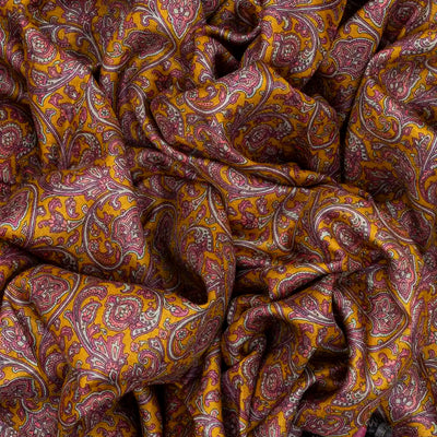 Mustard Handloom Tussar Silk Saree Printed With Flower Motifs