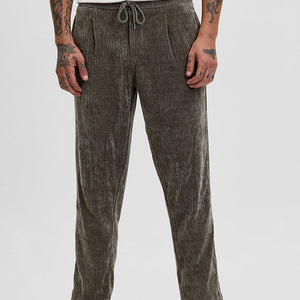 Olive Corduroy Relaxed Fit Trousers