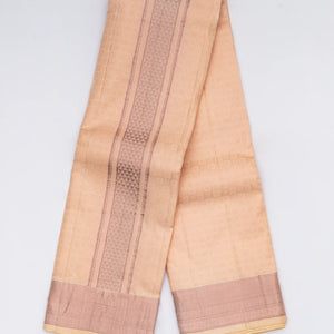 Baby Pink Pure Silk 8X4 Dhoti With Checks  & Shirt Material