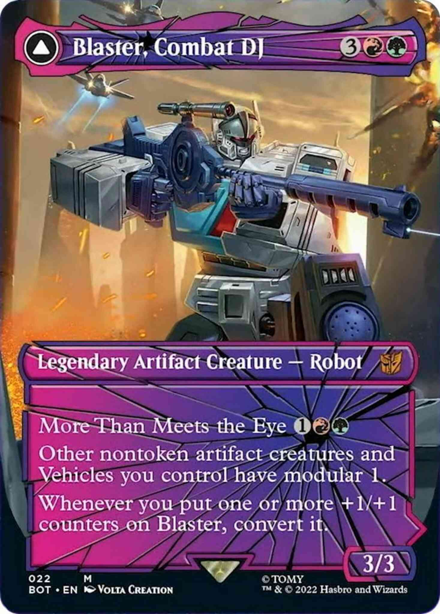 Blaster, Combat DJ // Blaster, Morale Booster [22] [Borderless] [Shattered Glass] [Universes Beyond: Transformers] [Non-Foil]