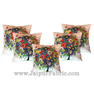 Jute Cushion Cover Digital Trees