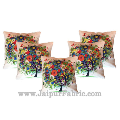 Jute Cushion Cover Digital Trees