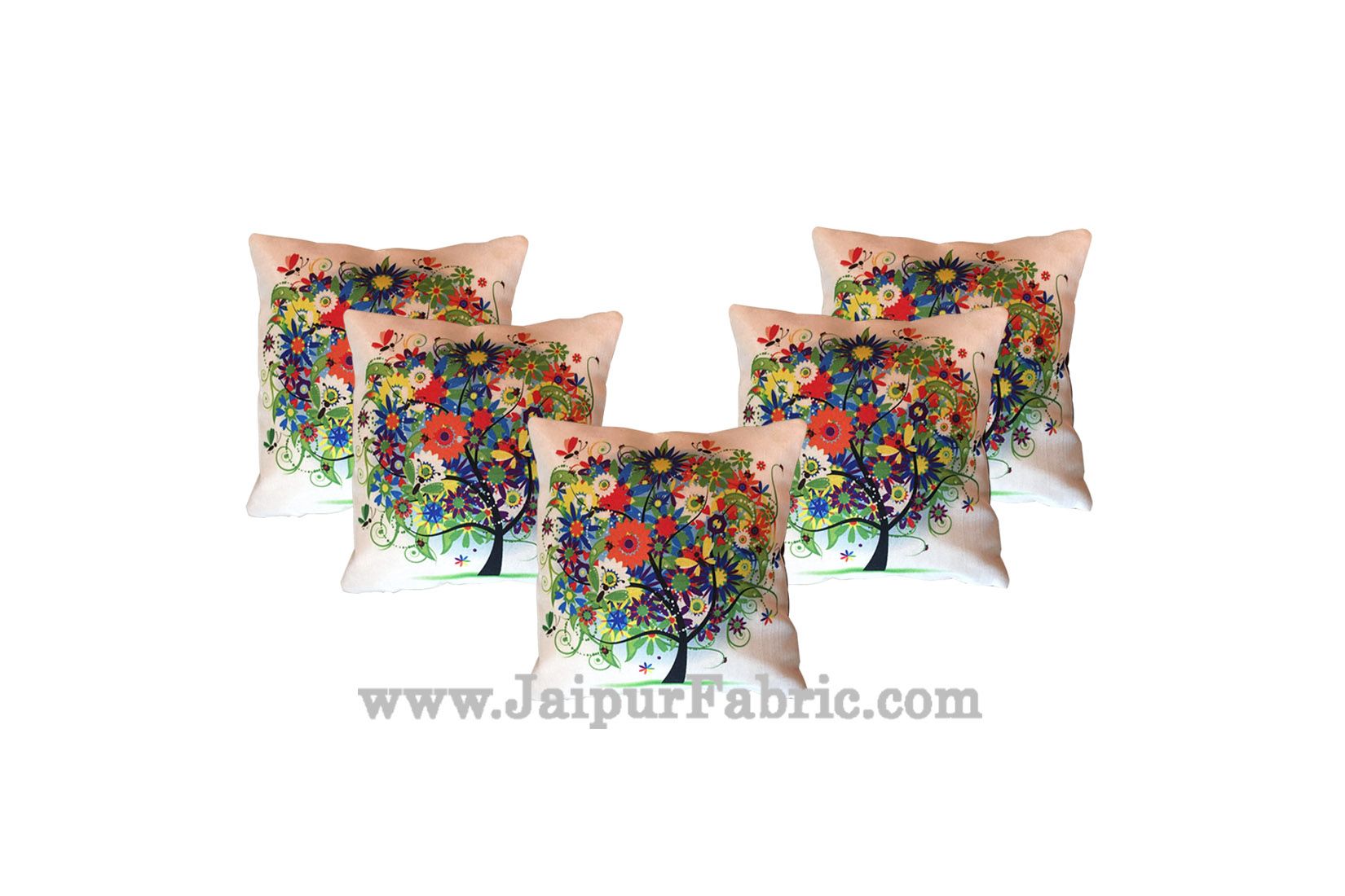 Jute Cushion Cover Digital Trees