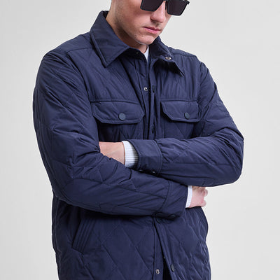 Navy Double Pocket Relaxed Fit Jacket