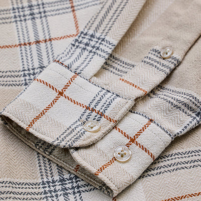 Beige Checks Slim Fit Shirt