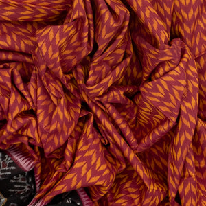 Dusty Pink Handloom Orissa Cotton Saree With Tie & Dye Chevron Motifs