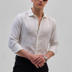 White Self-Design Shirt