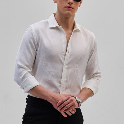 White Self-Design Shirt