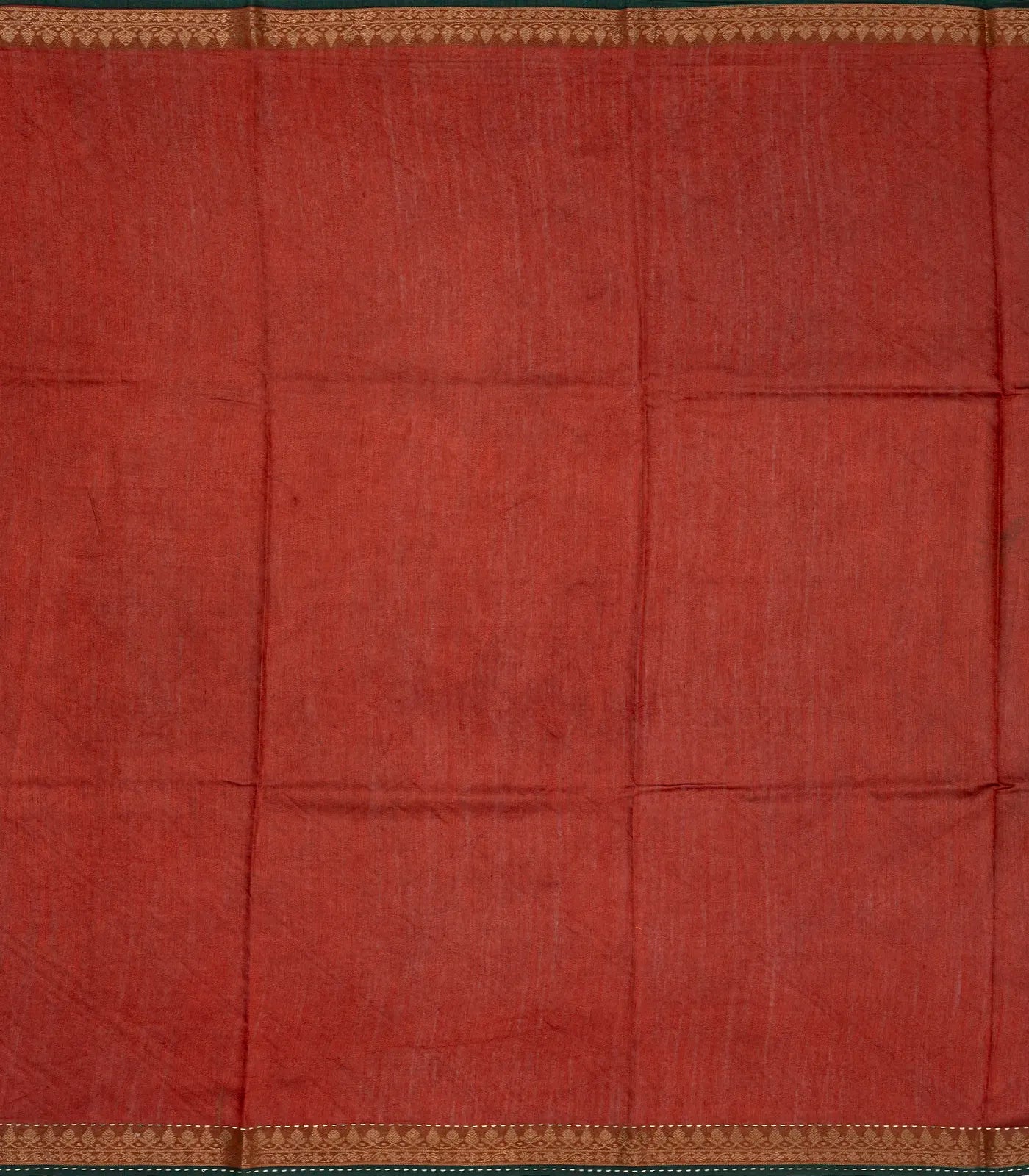 Bottle Green Handloom Tussar Silk Saree Printed With Floral Motifs