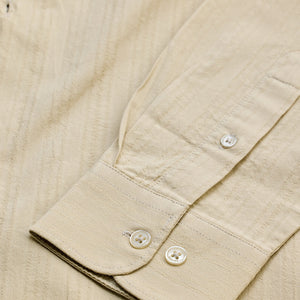Beige Slim Fit Stripes Shirt