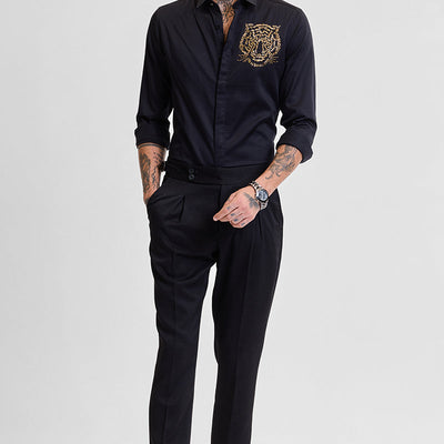 Black Embroidered Shirt
