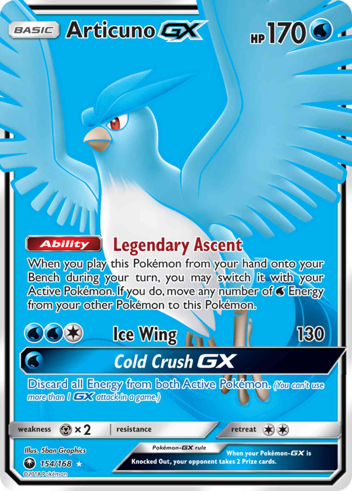 Articuno-GX - 154/168 - Rare Ultra [sm7-154] [Ultra]