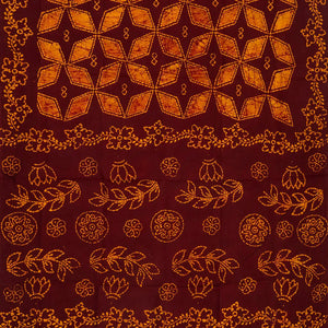 Maroon Sungudi Cotton Saree With Floral Motifs