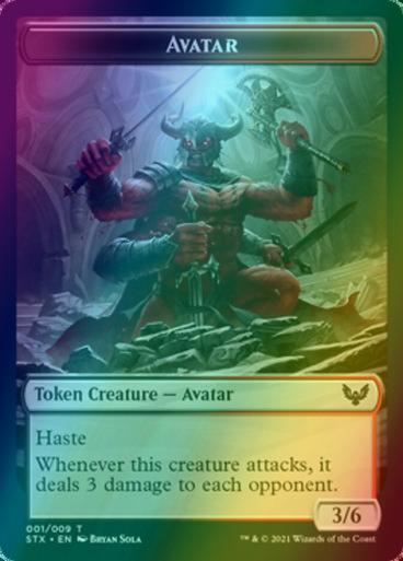 Avatar Token (01) // Elemental Token (02) [Strixhaven School of Mages Tokens] [Foil]