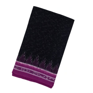 Black Handloom Orissa Cotton Saree With Purple Border
