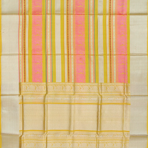 Lime Yellow Handloom Chirala Soft Silk Saree With Annam Motifs-Yellow