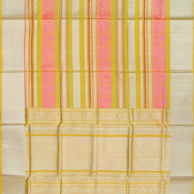 Lime Yellow Handloom Chirala Soft Silk Saree With Annam Motifs-Yellow