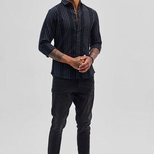 Black Stripes Slim Fit Shirt