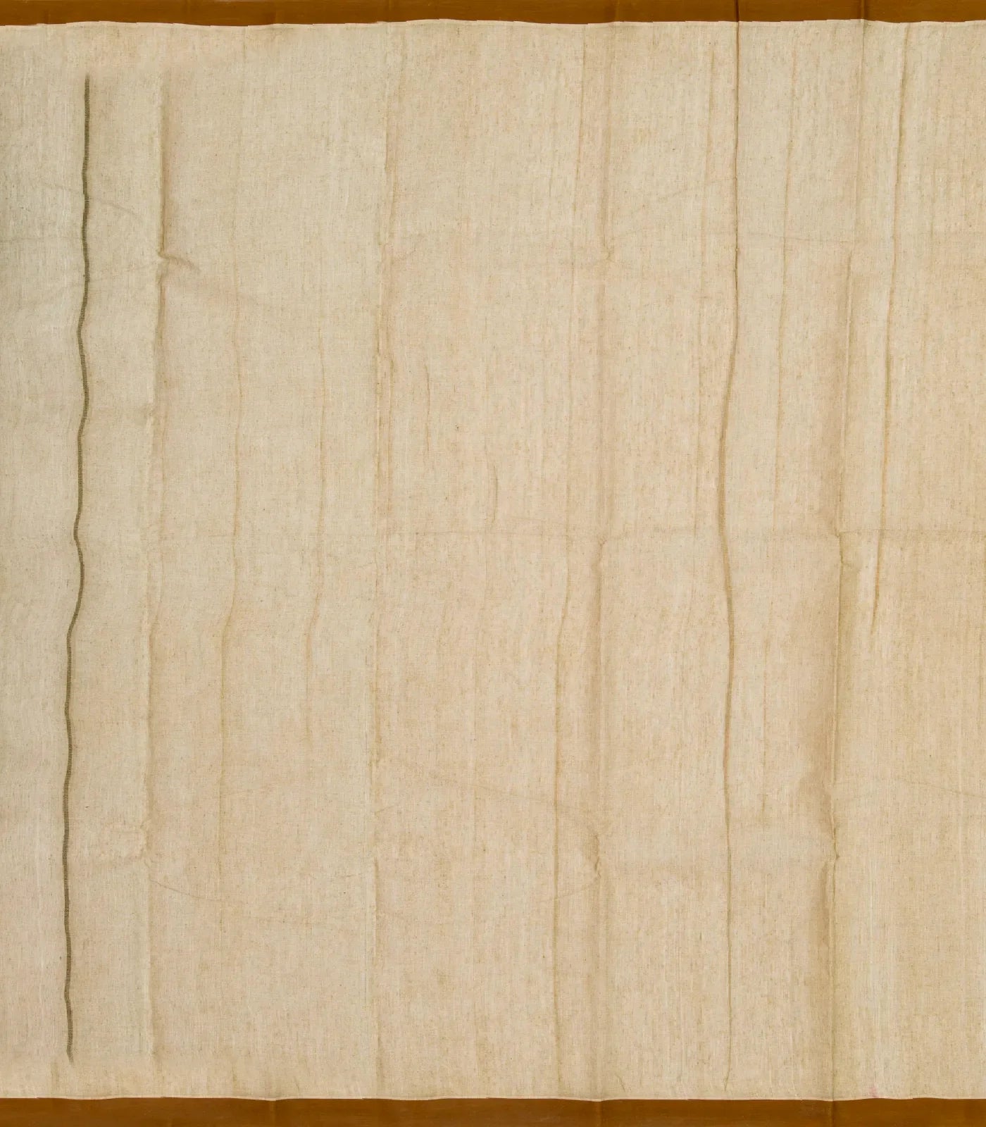 Beige Bengal Cotton Saree With Diamond Motifs