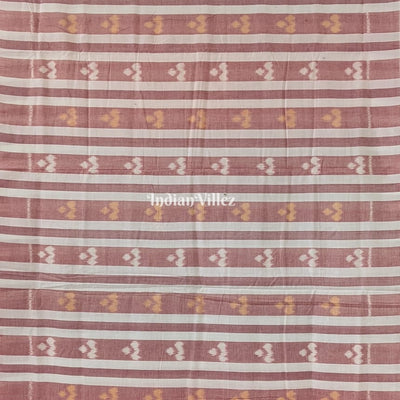 Blush Pink White Lining Sambalpuri Cotton Saree
