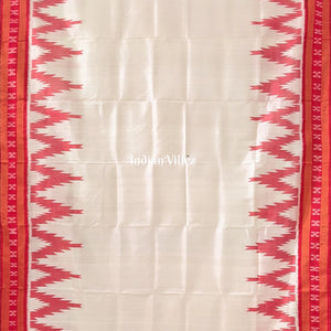 Red White Odisha Ikat Kargil Kumbha Khandua Silk Saree