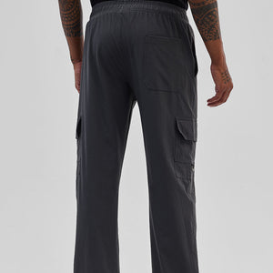 Charcoal Grey Relaxed Fit Parachute Pants