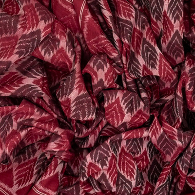 Maroon Handwoven Orissa Cotton Saree With Tie & Dye Flower Motifs
