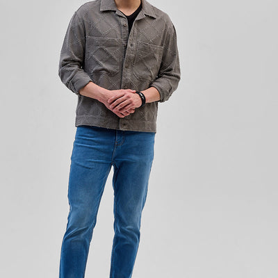 Grey Geometric Overshirt