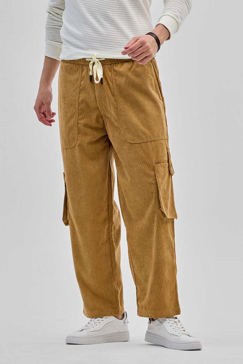 Light Brown Baggy Fit Cargo Pants