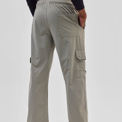 Light Grey Relaxed Fit Parachute Pants