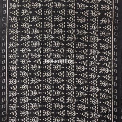 Black White Tribal Jhoti Contemporary Silk Saree