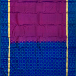 Purple Silk Saree With Checks & Buttas