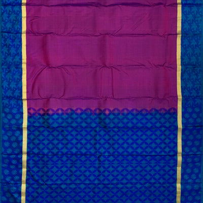 Purple Silk Saree With Checks & Buttas