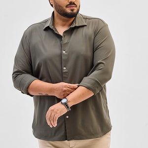Olive Regular Fit Stretch Shirt