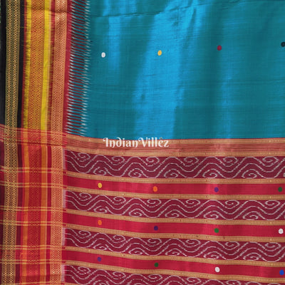 Peacock Green Odisha Ikat Kathiphera Khandua Silk Saree
