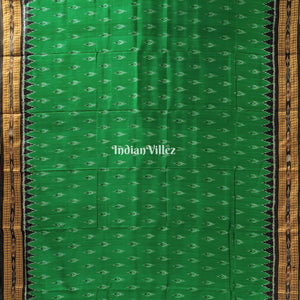 Green Black Mayur Chandrika Khandua Silk Saree