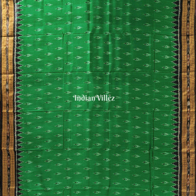 Green Black Mayur Chandrika Khandua Silk Saree