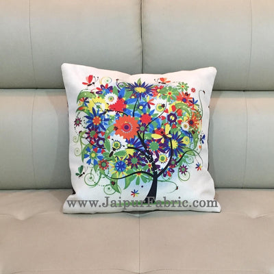 Jute Cushion Cover Digital Trees