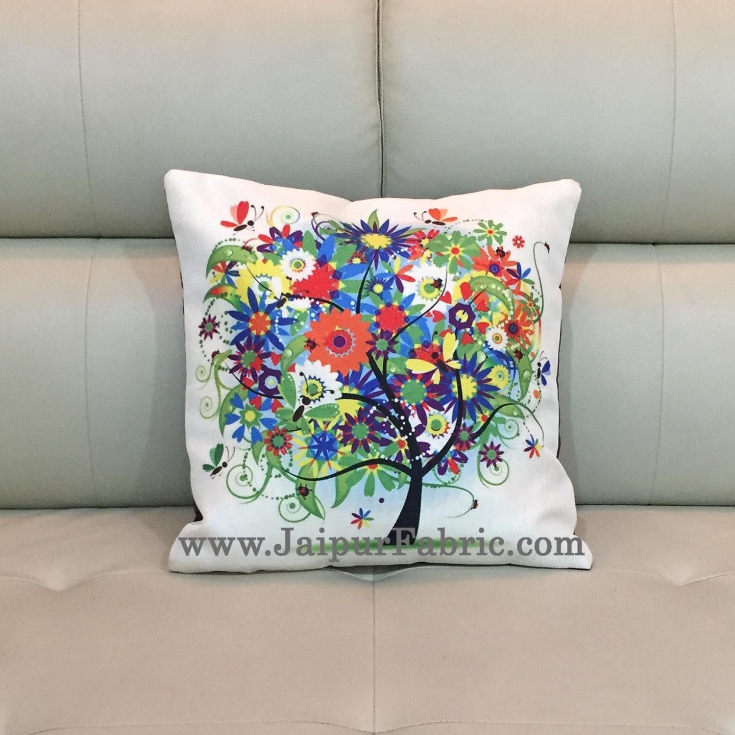 Jute Cushion Cover Digital Trees