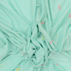 Turquoise Bengal Cotton Saree And Diamond Motifs