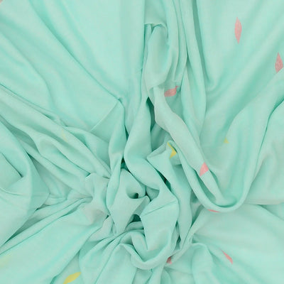 Turquoise Bengal Cotton Saree And Diamond Motifs