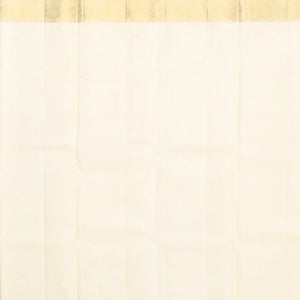 Cream Handloom Kanchipuram Silk Saree With Annam Motifs & Checks