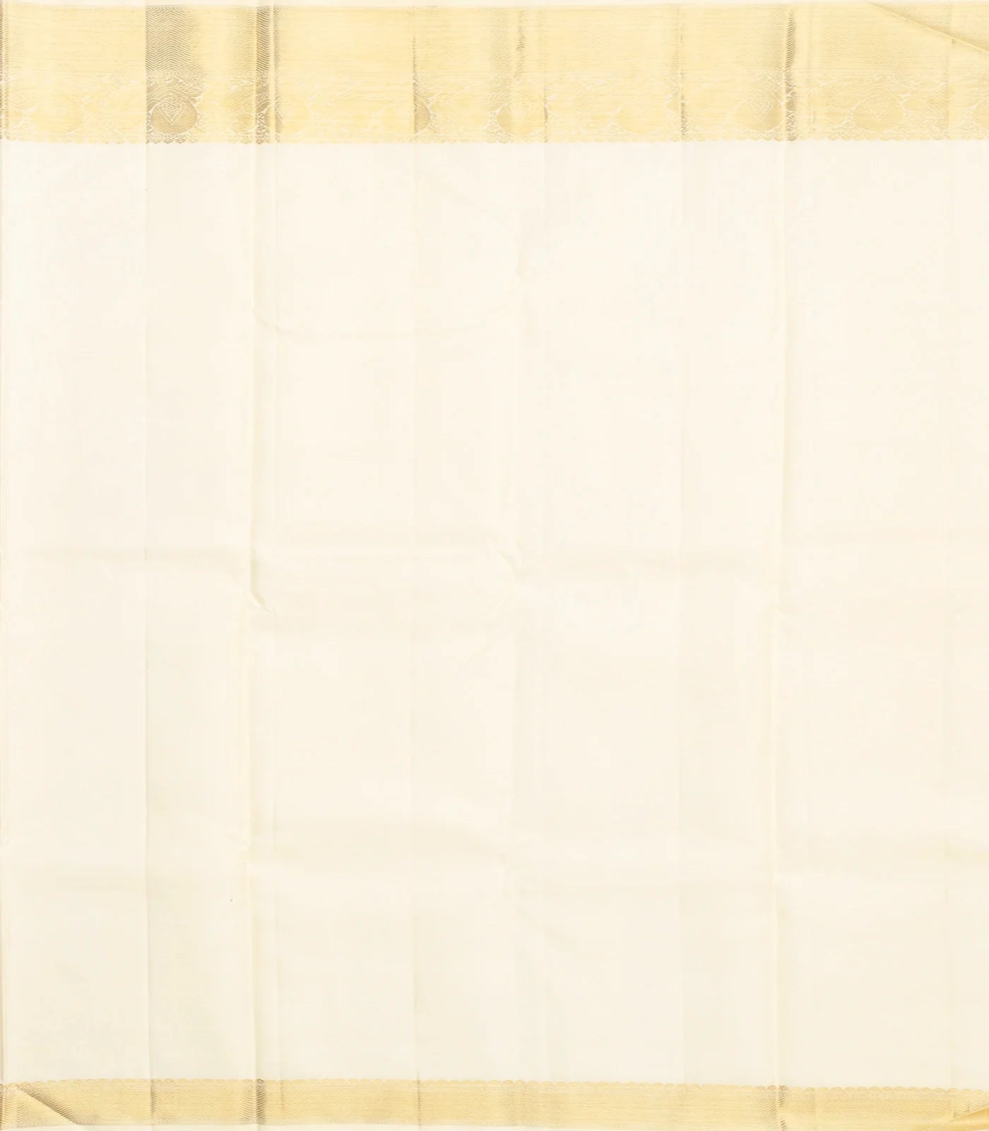 Cream Handloom Kanchipuram Silk Saree With Annam Motifs & Checks