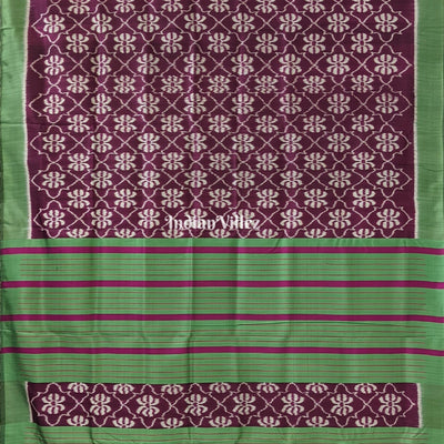 Coffee Forest Green Odisha Ikat Contemporary Silk Saree