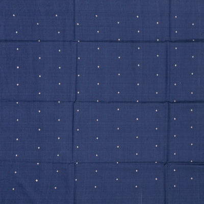 Light Blue Handwoven Tussar Silk Saree With Printed Chevron Motifs