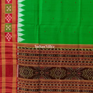 Green Red Border Pasapali Khandua Silk Saree