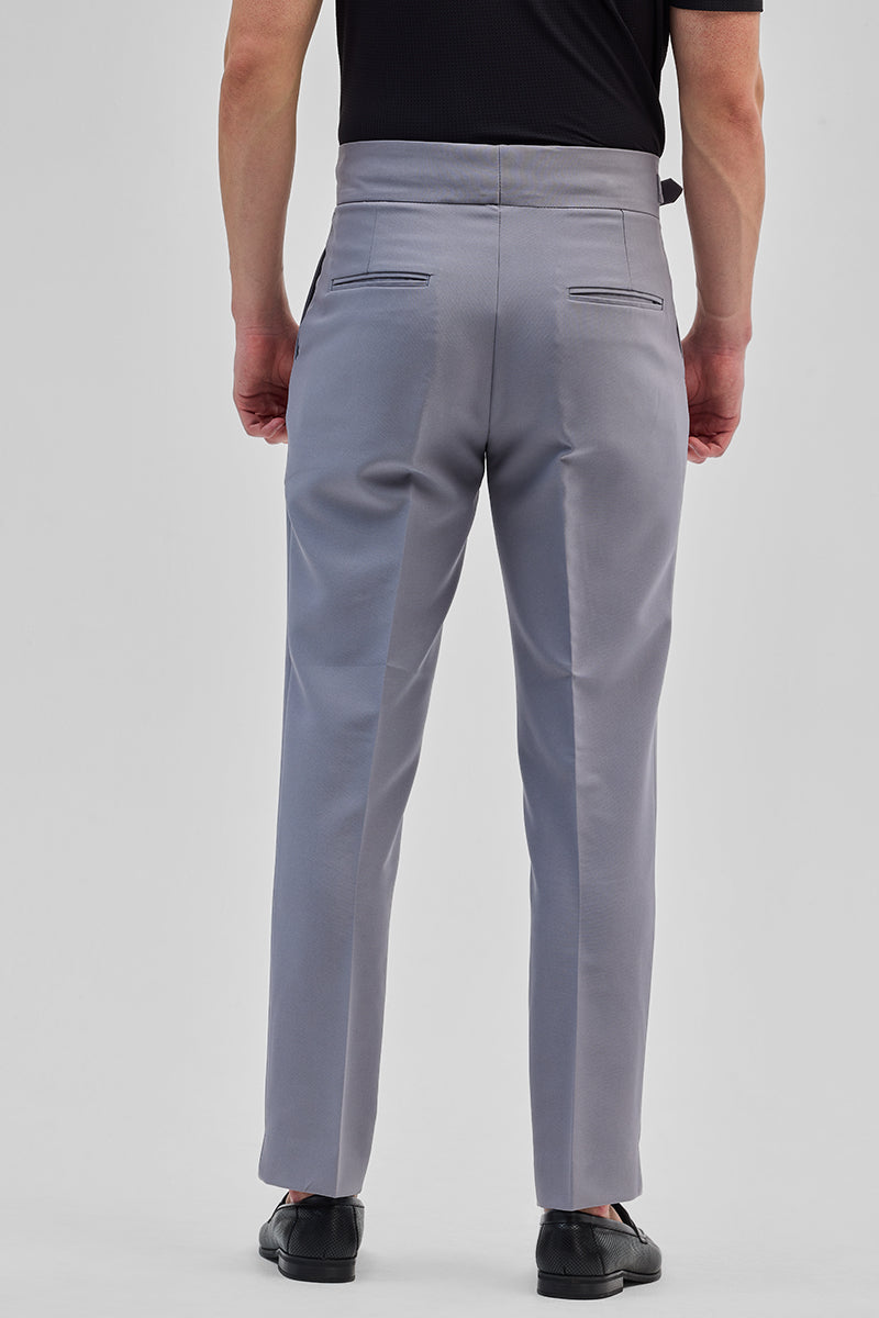 Light Grey Slim Fit Gurkha Trousers