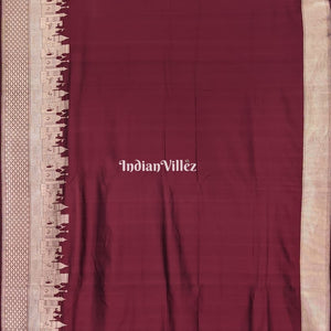 Maroon Kashi Banarasi Katan Silk Saree